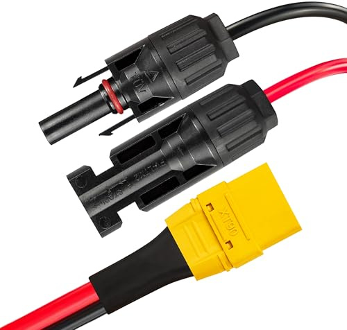 10AWG 1,8m Solar Verlängerungskabel mit Standard-Solarstecker auf XT90 Buchse, 300V 30A Solarkabel für Portable Powerstation, Wohnmobil, Boot, Batterieladung zu Hause