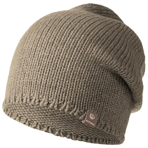 Giesswein Mütze Hohloh - Leichte Strickmütze für Damen & Herren, Long Slouch Beanie, Merino Wollmütze Unisex