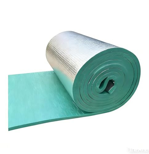 Reflective Insulation Rolls, Self-Adhesive Aluminum Foil Roof Insulation, Insulation Foam Board with Gloves Included, for Floor, Wall, Attic, Vehicle Insulation(Green,30mm)
