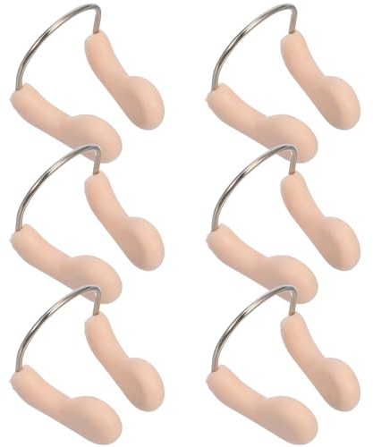 JECOMPRIS Clip Nasale per Nuoto Professionale Filo in Acciaio, Set da 6 Pezzi Imbottiti Riutilizzabili, Fermaglio per Naso Stabile e Confortevole, per Adulti e Allenamento in Piscina