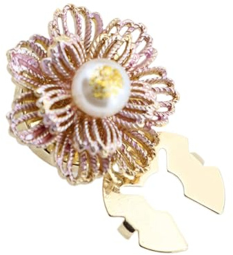 Cubrebotones para Mujer | Broches de Flores con Perlas Metálicos | Recubrimientos Decorativos para Botones | para Ropa de Boda Blusas Camisas Vaqueros y Manualidades