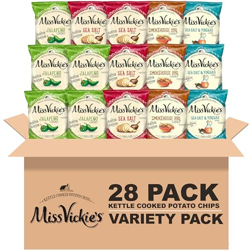 Miss Vickie's Kettle Cooked Potato Chip Variety Pack, 1.375 Ounce (Pack of 28)