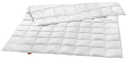 sleepling Premium Luxus Daunendecke aus 100% neuen silberweißen Gänsedaunen extra leicht (330 gr. Füllgewicht), 200 x 200 cm, weiß