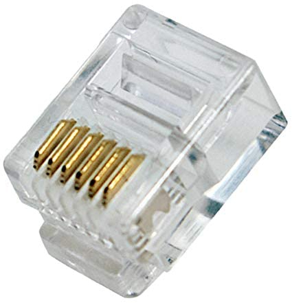 odedo® 100 Stück RJ12 6P6C Modularstecker für Flachkabel, Westernstecker, Telefonstecker, RJ12 Steckverbinder, Modular Plug for flat telephone cable