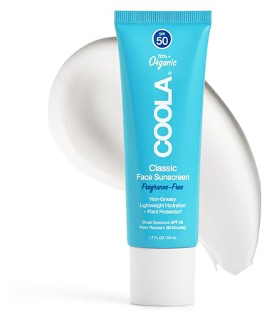 COOLA Organic Face Sunscreen SPF 50 Sunblock Lotion, Dermatologist Tested Skin Care for Daily Protection, Vegan and Gluten Free, Fragrance Free, 1.7 Fl Oz.