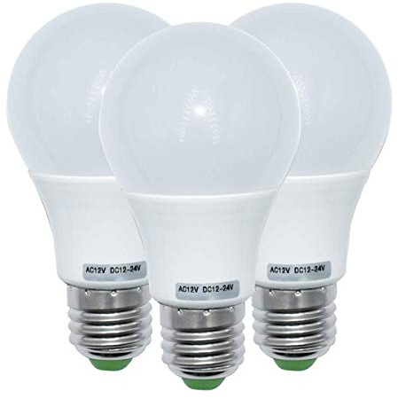 BROLSKUN E27 12V 5W Edison LED Glühbirnen E27 Mittlerer Schraubsockel 480LM 50W Äquivalent 12V Niederspannungslampe Globe Warmweiß 3000K 3er-Pack