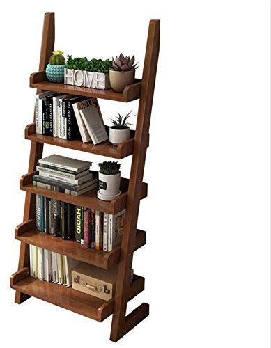 ZhaoXH-Floating Shelves Portable Ladder Shelf Vintage Storage Ladder Shelving Unit Shelf Ladder Leaning Wall Frame Oak Living Room, Bedroom Display Rack