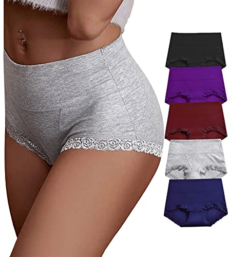 OPIBOO Cotton Womens Plus Size Underwear Soft Comfortable Tummy Control Panties Ladies Postpartum Pregnancy Breathable Briefs 3x