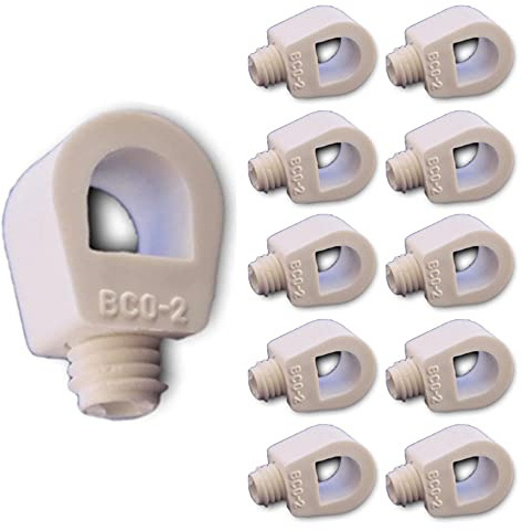 10 Pack | White Flex Cord Ring Grip with Grommet Screw | Strain Relief | Secures Any Position on the Cable | DIY & Light Fitting Repair | High Grade Thermoplastic Resin
