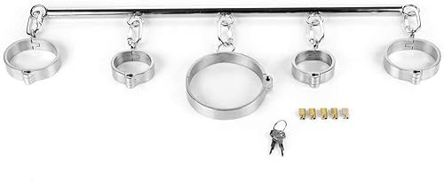 ROLOL Hand und Fuß Restraint Set Edelstahl Spreizstange Restraint Handschellen/Kragen/Fußfesseln für Paare -Handschellen (Size : Medium)