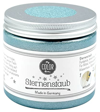 My COLOR Room Sternenstaub (Eisblau, 190ml) feinkörnige Glitzer Farbe mit extra viel Glitzer zum Basteln - funkelnde Effekt-Farbe auf Glas, Pappe, Leinwand, Holz, Beton uvm. Made in Germany