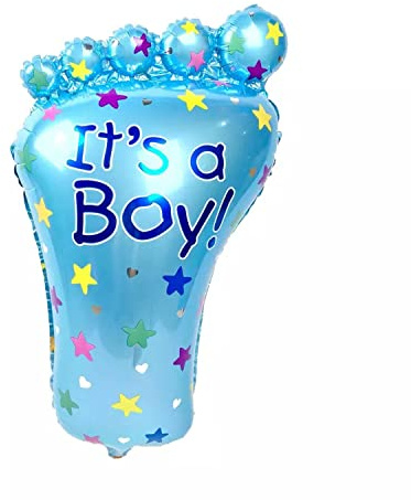 Folienballon Baby Boy, Fuß - It's a Boy, Ca. 76 x 44 cm - Party Luftballon Deko Dekoration Kindergeburtstag Helium Heliumballon XXL Ballon Geburt Geburtstag Baby Girl Mädchen Junge Babyparty