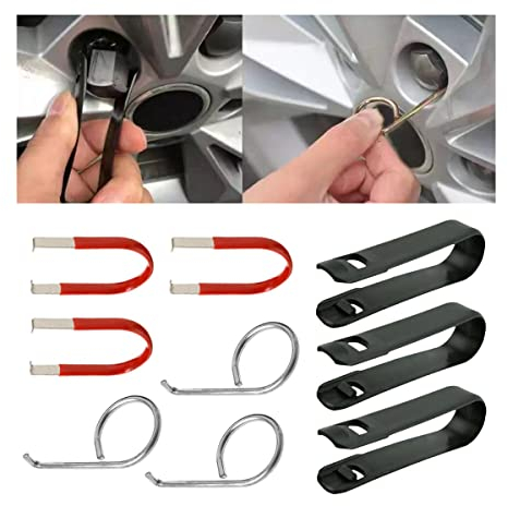 CGEAMDY 9 PCS Attrezzo per Tappi dei Bulloni delle Ruote, Chiavi per La Rimozione del Copridado Strumenti di Ricambio Tappi dei Bulloni delle Ruote, Universale per Bulloni Ruota Copri Ruote Auto