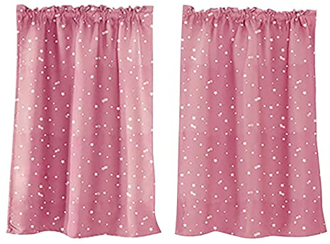 Half Curtain 2 Panels Star Curtains Short Small Rod Kitchen Coffee Bedroom Lace 29x36 74x90cm Basic Drapes