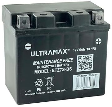 Genuine UltraMax ETZ7S / ETZ7S-BS 12V 6AH 75 CCA Motorbike Motorcycle Battery