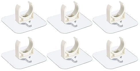 QUARKZMAN PVC Agua Tubería Abrazadera Clips, 6uds para 25mm(1) OD Tubo Manguera Percha Soporte U-Forma Tubo Clips con Adhesivo para Agua Tubo, Gas Tubo