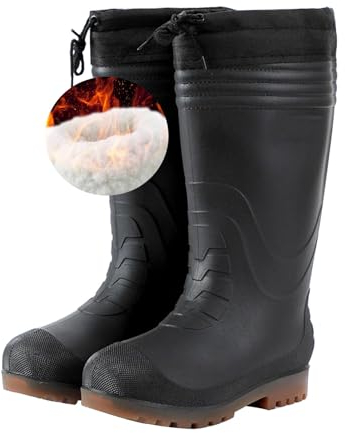 JCWGLY Watstiefel Warme Bequeme Wathose Für Angeln Für Herren, 40 cm Hohe Watstiefel, Für Outdoor-Ausflüge Und Arbeitsschutz (Color : Black, Size : 41 EU)