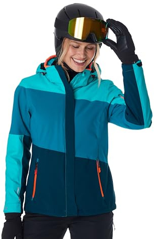 killtec Damen Skijacke/Funktionsjacke mit abzippbarer Kapuze und Schneefang KSW 67 WMN SKI JCKT, aquaverde, 36, 41961-000