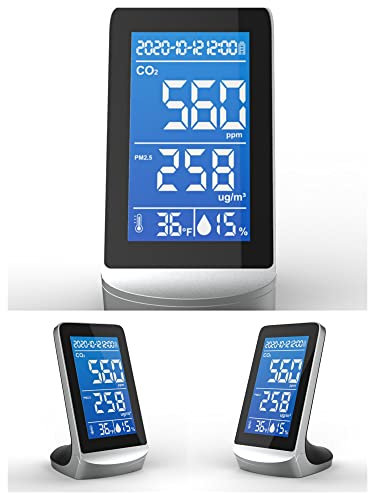 AMAZWI Detectores de Gas precisos DM72D, Medidor De Calidad del Aire, Probador De Co2, Sensor PM 2,5, Detector De Gas Co2, Probador De Polvo Y Humo Medidor de Calidad del Aire, Sensor para el h