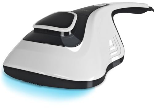 HYKSHEE Aspirapolvere UV per acari, Aspira Acari Materassi, Batti materasso con luce UV, Filtro HEPA lavabile, Con filo