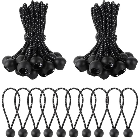 LOPYXBR 75 Stück Spanngummis mit Kugel, 10 cm Planenspanner mit Kugel, Gummispanner Zeltgummis Expanderschlingen Gummischlaufen for Planen, Zelte, Banner, Pavillons, Netz