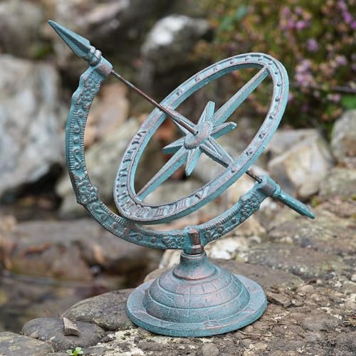 Grande finition en plomb armillaire en fonte | Décoration de jardin d'intérieur en métal antique