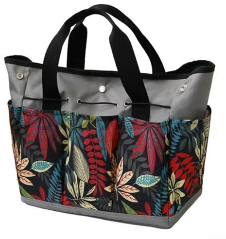 HEBEOT Borsa porta attrezzi da giardino, resistente, impermeabile, in tessuto Oxford, 34,3 x 17,2 x 30,5 cm (grigio)