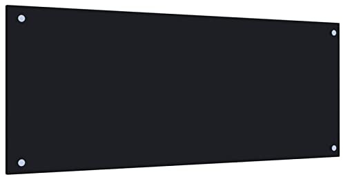 Gecheer Kitchen Backsplash tempered Glass Splashback Heat Resistant Toughened Glass for Kitchen/Cooker Hood black 100x40 cm Tempered Glass