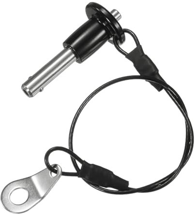 M METERXITY Goupille de Verrouillage à Bille à Bouton-Poussoir, 6mm Diamètre, 15mm Longueur d'Utilisation Broches de Verrouillage à Dégagement Rapide avec Câble Longe [Acier Inoxydable 304]