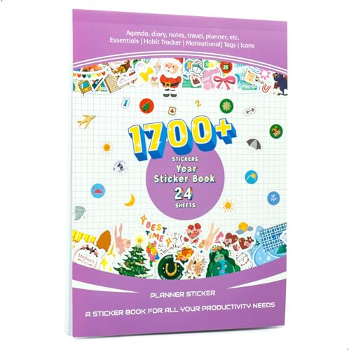 Planer Stickers, 1000+ Stück Täglichen Wöchentlichen und Monatlichen Planung Aufkleber Set, Scrapbooking Sticker Zubehör Für Kalender, Journale, und Pläne, Journaling Zubehör, Sticker Fotoalbum