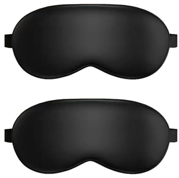 2 Stück Schlafmaske aus Seide,Schlafbrille,Damen Deep Bequem,Herren Sleep Sleeping Mask Augenklappe,Hautfreundlich,Frauen Schlafen Schlafmask,mit Verstellbarem für Druckentlastung und Tiefen Schlaf