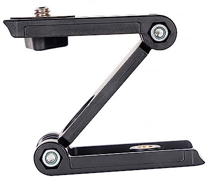 OSALADI Plastic Phone Clip Camera Z Type Pan Bracket for Mobile Phones and Cameras Foldable Desktop Tripod Stand for Video Track Slider in Black