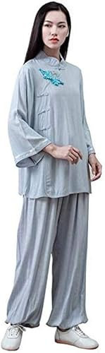 Traje de Kung Fu para Hombre y Mujer, Traje de Tai Chi, Traje de Tai Chi de algodón, Traje de Artes Marciales para meditación Zen (#3 B(m))
