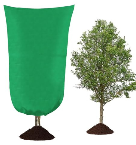 Couverture antigel pour plantes d'extérieur, arbres fruitiers en pot, housse à fermeture éclair avec cordon de serrage pour protection contre le gel et le froid, arbustes, arbres fruitiers, terrasse