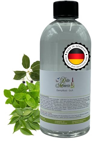 Dufte Momente Dampfbad Duftkonzentrat Die sieben Tibeter 500ml – Cajeput, Kampfer, Menthol & Minze – belebender Wellnessduft für Dampfbäder, Verdampferanlagen & Dampfduschen – vegan, Made in Germany