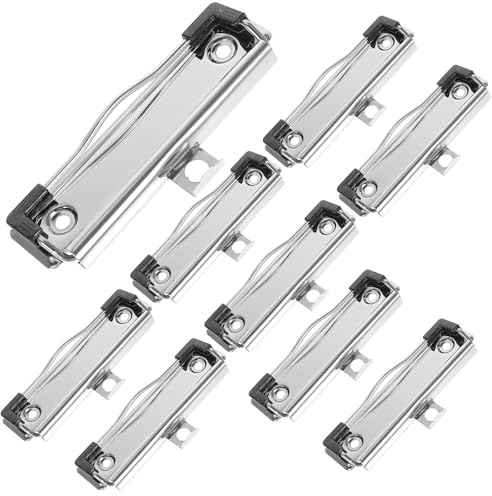 POPETPOP Lot de 15 Pinces à Presse-papiers Métalliques 10 Cm Trou Suspendre, Ressort Robuste, Accessoires de Bureau pour Affichage Mural et Classement Professionnel