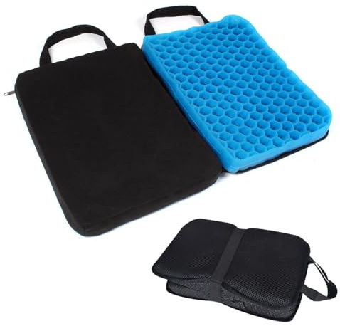 FooYee Cuscino per Seduta in Gel, Cuscino per Sedia a Nido d'ape Pieghevole, Antiscivolo e Traspirante, Cuscini in Gel per Sedie, Sedie a Rotelle, Auto, Aereo, Ufficio, Casa, Viaggio (Piccola)