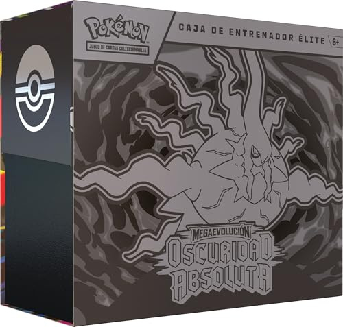 Pokémon: Caja de Entrenador Élite de Megaevolución-Oscuridad Absoluta (1 Carta de promoción con ilustración expandida, 9 Sobres de Mejora y Accesorios prémium)