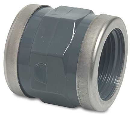 Liquipipe GmbH PVC Gewindemuffe mit Verstärkungsring 2 Grau Innengewinde x Innengewinde Muffe PVC-U