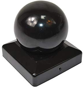 1 X Kugel Pfostenkappe 7X7 cm schwarz pulverbeschichtet 71X71 mm Kappe Pfostenabdeckung Abdeckung Pfosten Pfostenschutz Pyramidenabdeckung 7,1 X 7,1cm / 70 X 70 mm