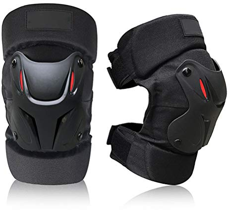 Calayu - Ginocchiere per adulti, regolabile, ergonomiche, ginocchiere, per moto, bicicletta, skateboard…