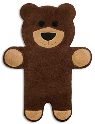 LESCHI Wärmekissen - 4 Kammer Körnerkissen für Mikrowelle - Tier Bär Teddy Dunkelbraun - anschmiegsames Getreidekissen mit Bio Weizen - ideal als Wärmespender im Winter und für den Bauch