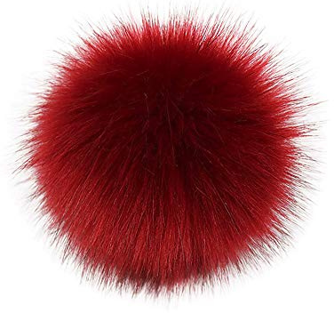 Asalinao Kunstpelz Pompon Anhänger 10cm für Hüte Mützen Tasche, DIY Strickmützen Accessoires-Kunstpelz Pom Pom Ball mit Druckknopf (H)