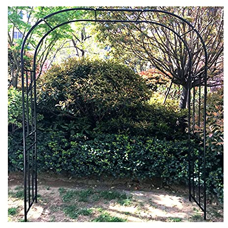 GEREP Eisen Rankhilfe Rankgestell Rosenbogen Torbogen Für Hinterhof, Rasen, Terrasse, Hof, Kletterpflanzen/Schwarz / W3×H2.4m
