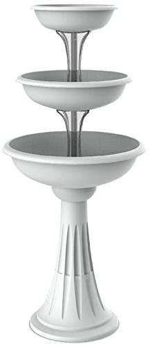FRANKYSTAR Trevy Jardinière verticale à fontaine, jardinière d'extérieur pour compositions, capacité 29,2 l, blanc et gris anthracite, fabriqué en Italie (blanc)