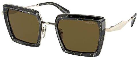Prada PR 55ZS Damen-Sonnenbrille, schwarzer Marmor/Dunkelbraun, 52/22/140