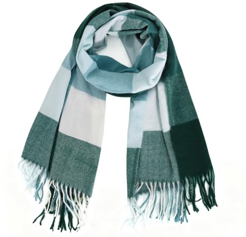 Glamexx24 Schal Damen Winter Kariert Fashion: Damen Winter Schal, Strickset Schal übergroßer Quadratisch Deckenschal Deckenschal Halstuch Streifen Muster Fransen Poncho