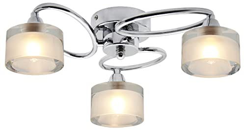 Long Life Lamp Company Modern Chrome Flush Mounted Ceiling Light H3062