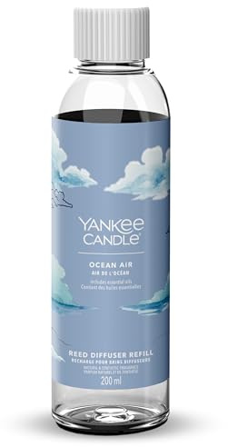 Yankee Candle Signature Nachfüllung für Diffusor mit Rattanstäbchen | Ocean Air | 200ml | bis zu 20 Wochen Duft | Perfekte Geschenke für Frauen