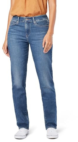 Levi Strauss Signature Gold Women's Modern Straight Jeans Mid-Rise Stretch Denim (Available in Plus Size), Mystic Waters, 10 Short